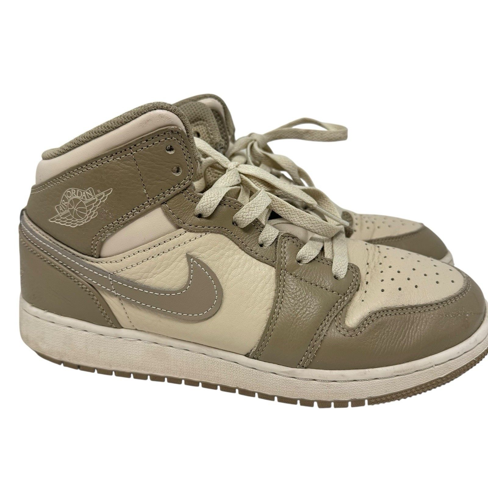 Nike Boys Air Jordan 1 Mid Hf4781-203 Brown Basketball Shoes Sneakers Size 7y